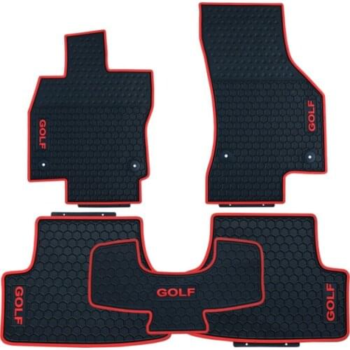 Rubber Car Floor Mats for Volkswagen Golf 7.5 GTI GOLF Special Full Set No Odor Front and Rear Carpets Waterproof