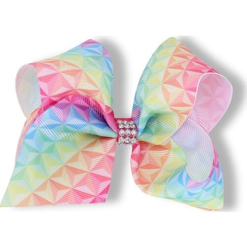 Retail 5" Fashion ins Cute Mermaid Ribbon Bow Hairpins Gradient Diamond Cut Rhinestone Bowknot Hair Clips Boutique Headwear