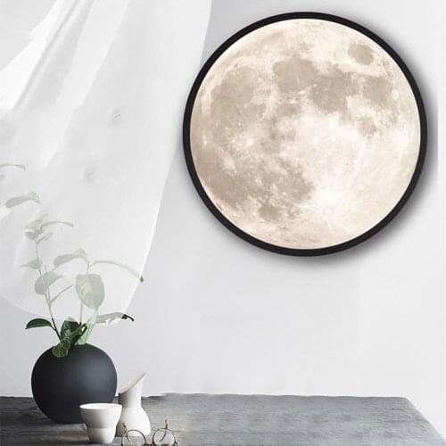 USB Rechargeable Vanity Mirror With Lamp Wall-Mounted LED Mirror Lamp Moon Shaped Home Interior Decoration D1