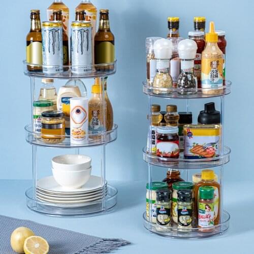 Rotating Kitchen Spice Storage Spice Drink Cosmetic Storage Rack Bottle Shelf Fruits Cosmetics Organizer for the Kitchen Cupboar