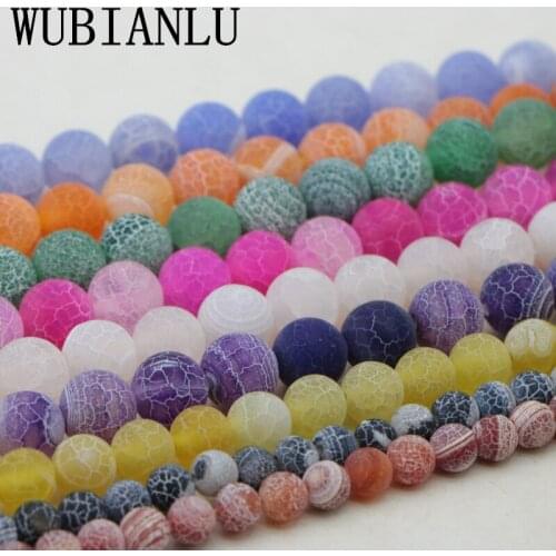 WUBIANLU Selling 6 8 10 12mm Dream variety Color Matt Dragon Veins Onyx Bead For Jewelry Making Fashion DIY Charms Necklace