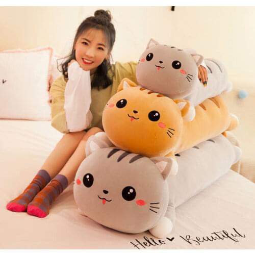 1pc 50-130CM Long Cat Pillow Plush Toy Soft Stuffed Plush Animal Dolls Cushion for Kids Girls Home Decor Gifts