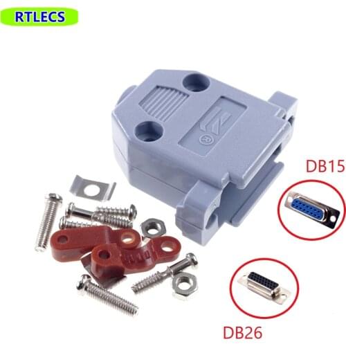 10Pcs Plastic D-Sub Connector Hood DB26 26 Pin 3 Row Cover shells DIY Wire Solder Type D-Sub Connector Plug Receptacle