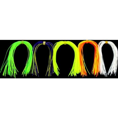 10pcs Mixed Color Fishing Rubber Jig Skirts 30 Strands Silicone Skirts Wire Fly Tying Rubber Material