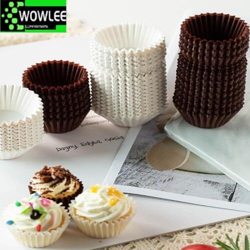 500Pcs Mini Size 2.5cm Chocalate Paper Liners Baking Muffin Cake Cupcake Cases Solid Color