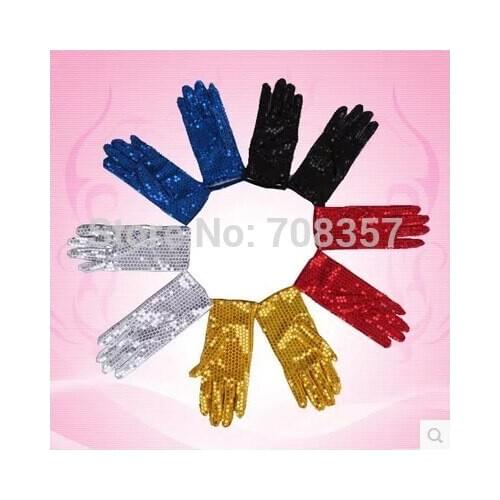 12pcs/bag Fashion Unisex Paillette Wrist Gloves Full-fingered hand Performing Magic Mittens Adults and Children