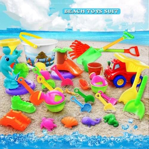 14pcs/Set Summer Beach Sand Play Toys Sand Water Toys Kids Seaside Bucket Shovel Rake Kit Play Toy Children Dredging Tools Hot