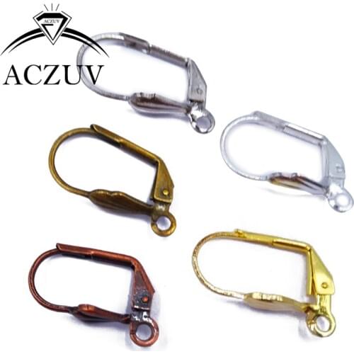 200PCS/Lot 10x17mm French Lever Back Earring Findings Leverback Earring Hooks Earwires Silver/Gold/Bronze/Rhodium/Antique Copper