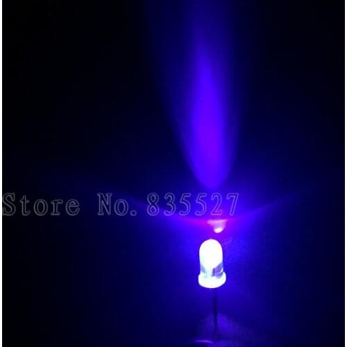 200pcs/lot 6-7LM UV purple 5mm round head LED lamp beads super bright LED Light-emitting diodes (leds)