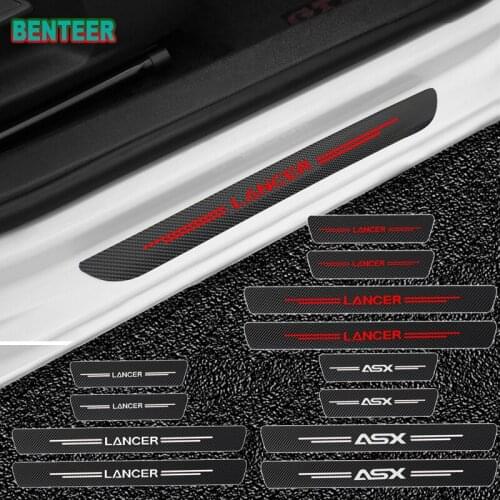 4pcs/lot Carbon Fiber Car Door Sticker For Mitsubishi Lancer ASX Car Accessories