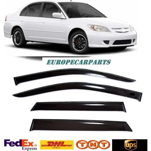 For Honda Civic Sd 2001-2005 Window Visors Side Sun Rain Guard Vent Deflectors 4 pieces