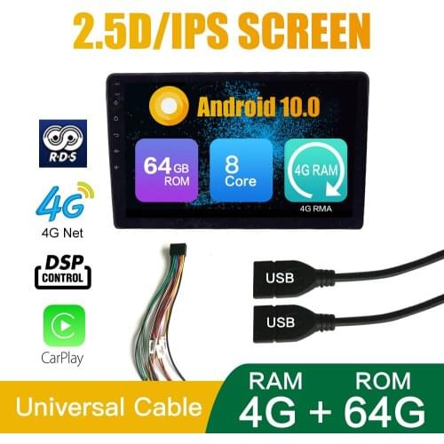 Android 10.0 Octa Core 4GB 64GB 9 Inch 10 inch Radio Video Player Universal Auto Stereo GPS For Toyota Nissan Suzuki ISO