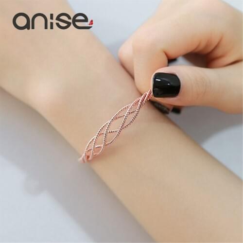 Anise Brand Fashion Steel Wire Hollow Bracelet Simple Handmade Cuff Bangles Bracelets For Women Jewelry Rock Bijoux pulseiras