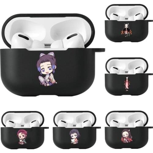 Anime Demon Slayer Wireless Bluetooth Headphones Black Cover For Apple Air Pods Pro Funda Earphone Case For AirPods Pro Cases
