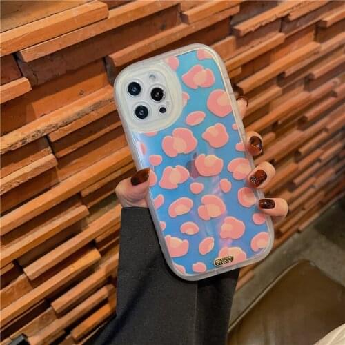 Ins Luxury Laser Dream Glitter Phone Case for IPhone 12 11 Pro Max XR XS Max 7 8 Plus X Soft Leopard Tpu Back Cover Shell