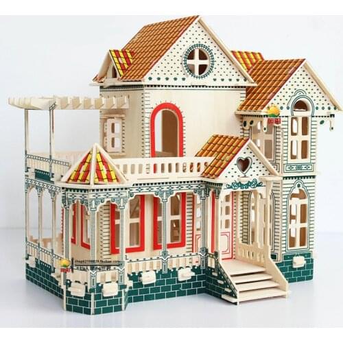 Wooden miniature Furniture for dolls DIY assembled dollhouse mini doll house pretend play puzzles toys for children girls gifts