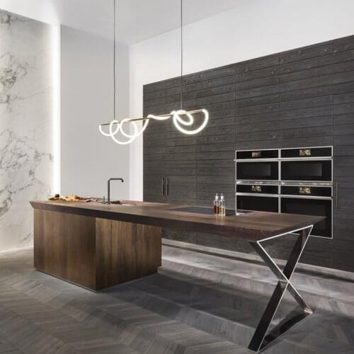 Postmodern designer creative personality winding soft decoration office dining table art bar long strip design chandelier