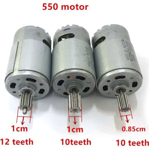EBOWAN Childrens car motor DC 6V 12V Electric 550 Motor for Remote control Car 10 teeth/12 teeth
