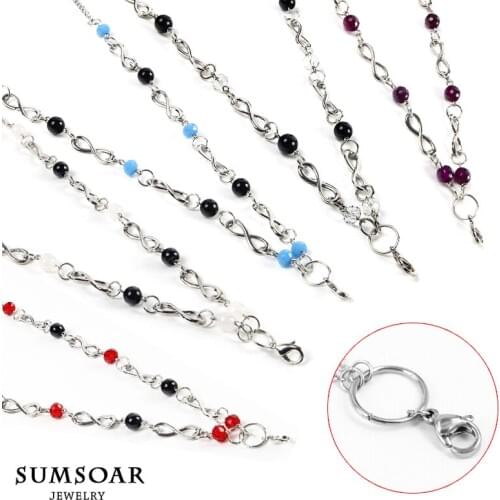 Hot Sale 80cm Infinity Pearl Rolo Chain with Small Lobster Clasp for Lanyard Locket Floating Memory Locket 10pcs/lot