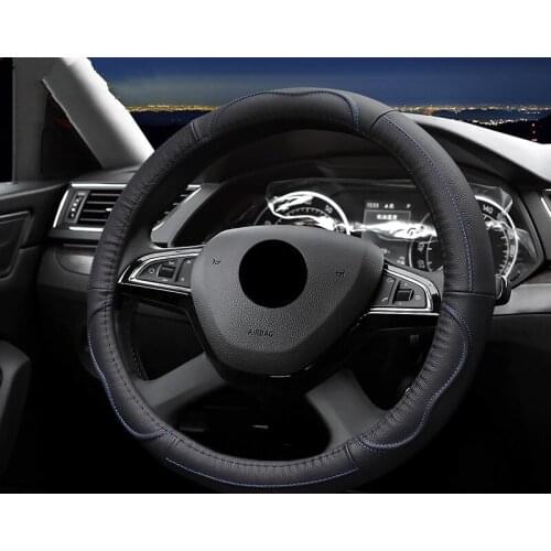 Quality leather car steering wheel cover summer universal decoration car Accessories for Skoda kodiaq Octavia rapid RAPID fabia