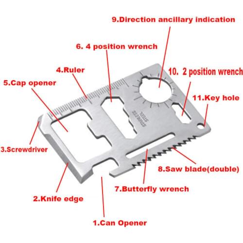 Pocket Tool Multifunction Knife Credit Edc Outdoor Bottle Survive Gear Card Multi Multipurpose Gadget Camp Opener Wallet Kit