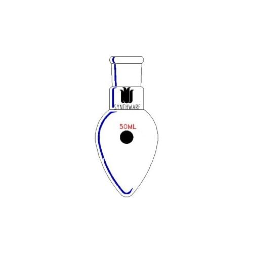 Flask, Pear shape, Single Neck, Capacity:50ml, Joint:19/22 F329250L