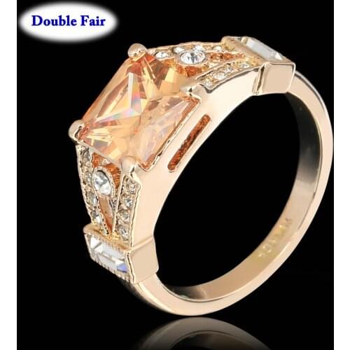 OL Style Rose/White Gold Color Round Finger Rings Fashion Crystal Jewelry For Women Anniversary DWR356/R460