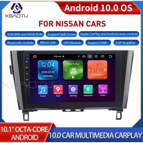 KSAOTU 10103 10.1" 8-Core Android 10.0 Car Stereo Carplay DSP DAB+ GPS WiFi USB DVB-T 4G TPMS Canbus OBD2 For Nissan CARS