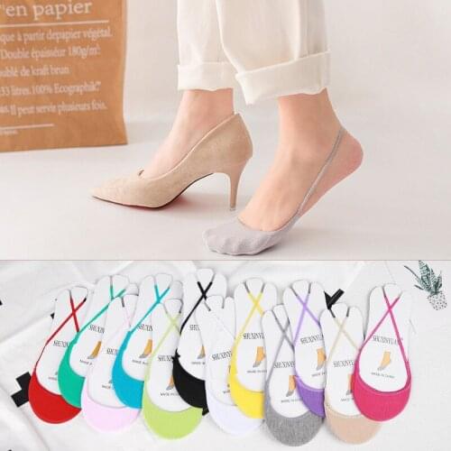Summer suspenders womens invisible socks half-sole thin candy color suspender invisible Socks New Anti drop front sole pad