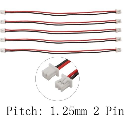 Micro JST PH 1.25mm 2 Pin Double Female Plug Connector Pitch 1.25mm 2P Terminals Connectors With Wire Cables 10MM 15MM 20MM 30MM