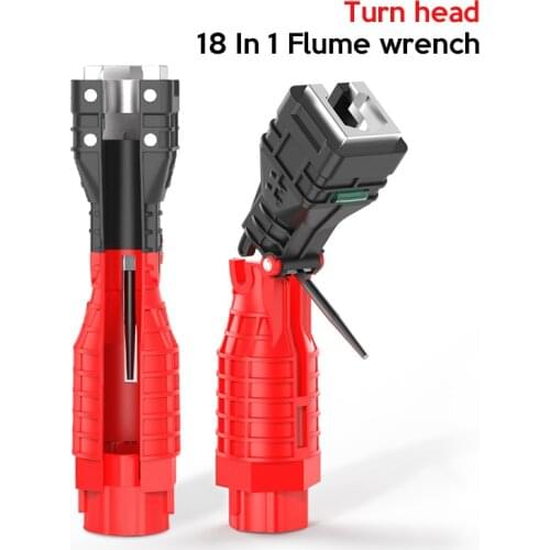 18 In 1 Multifunctional Wrench Spanner Hand Wrench Faucet And Sink Installing Tool Faucet Socket Wrench Kitchen Bathroom Tools