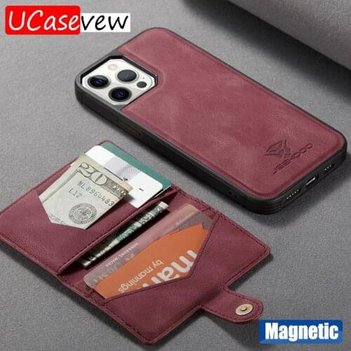 Fashion PU Leather Case With Magnetic Holder Card Bag For iPhone 12 11 Pro Xs Max XR X 8 Plus Back Cover Flip Stand Wallet Cases