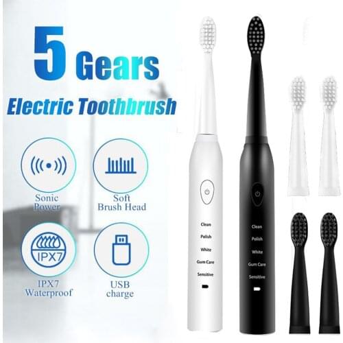 Powerful Ultrasonic Sonic Electric Toothbrush USB Rechargeable Tooth Brush Electronic Washable Whitening Adult Teeth Brush