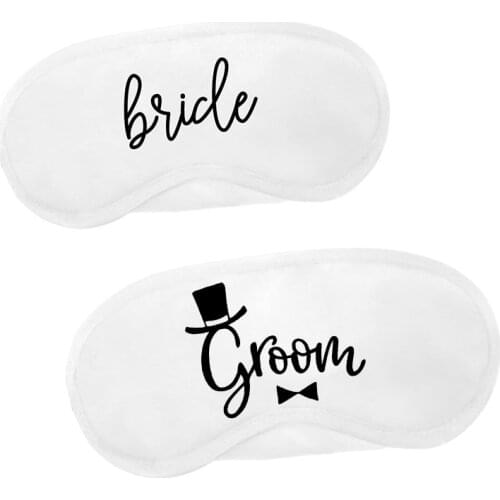 Bride Groom Sleep Mask Wedding engagement bachelorette hen night party bridal shower Honeymoon Hangover bag decoration favor