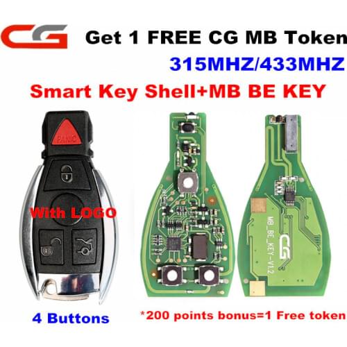 CG Original CGDI MB BE KEY PRO(1 Free MB Token) 433/315MHZ Switch V1.2 Smart Key Shell 3/4Buttons With Logo For Mercedes-benz