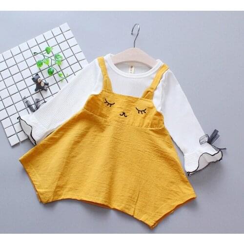 Girls Dresses NEW Fashion Kids Girls Dress Cartoon Long Sleeve Cat Princess Dress Fashion Kids Dresses Childrens Clothing