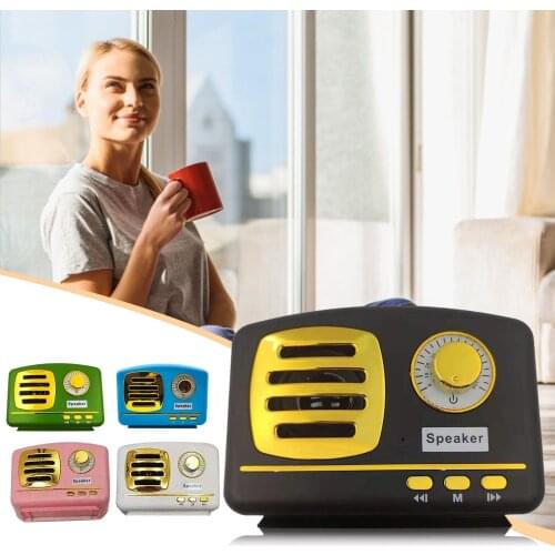 HM11 Retro Speaker Mini 3D Stereo Wireless Portable Subwoofer Bluetooth-compatible Speaker Support USB TF Card Mini Speaker