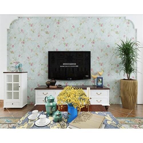 Beibehang Simple American Village Pastoral Floral Nonwoven Wallpaper Living Room Bedroom TV Background papel de parede Wallpaper