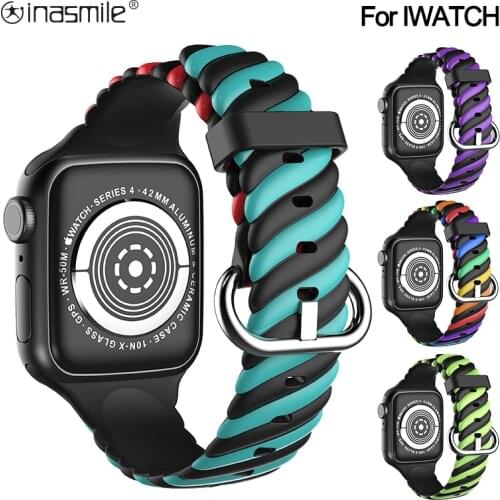 Cool Quality New Pattern Silicone Strap For Apple Watch 6 5 4 3 SE band For iWatch serie 38 42 mm 40mm 44mm smartwatch wristband