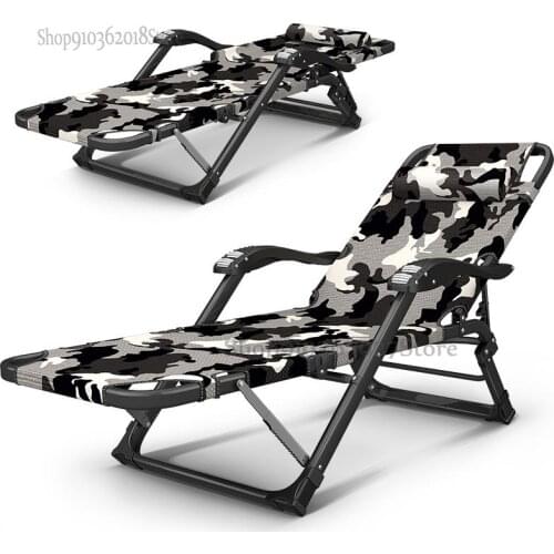 Folding recliner lunch break solid and durable office single small compact home nap bed portable chair