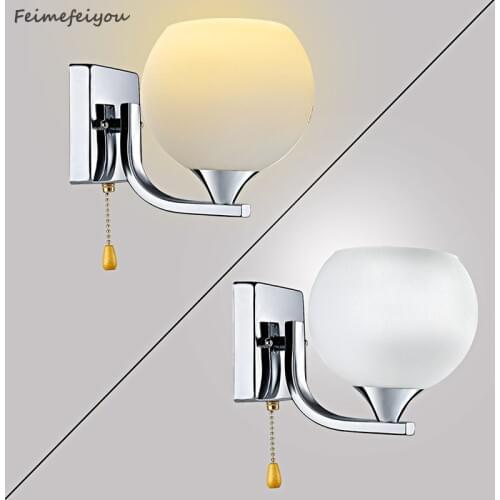 Feimefeiyou modern Pull line switch Art Decor Stainless Steel Plating lampada led wall moon lamp Home Wall Lighting