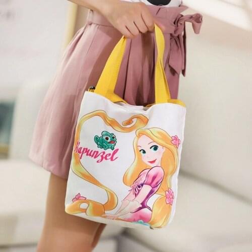 Disney new cartoon shoulder bag girl fashion large capacity messenger bag student cloth art handbag casual canvas storage bag