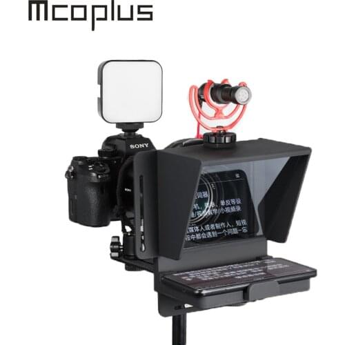 Mcoplus Teleprompter for Phone DSLR Camera Teleprompter for Recording Live Broadcast Mobile Video With Remote Contro
