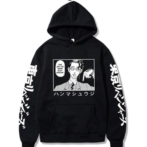 Japanese Anime Tokyo Revengers Hoodies 2021 Winter Japan Style Funny Hanma Shuji Sweatshirts Streetwear for Women/men