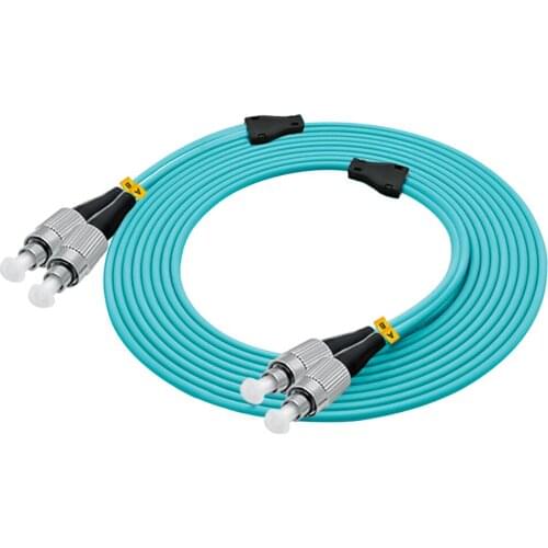 Indoor Armored 30 Meters FC-FC Duplex 10 Gigabit 50/125 Multi-mode Fiber Optical Cable OM3 Aqua 10GB FC to FC Patch Cord Jumper