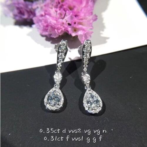 High quality Long drop-shaped white zircon earrings for women wedding party engagement jewelry gift Classic earring