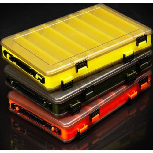 WALK FISH 10/12/14 Compartments Fishing Tackle Box Doublex Sided Fishing Bait Box Hook Storage Box Fishing Plastic Storage Case