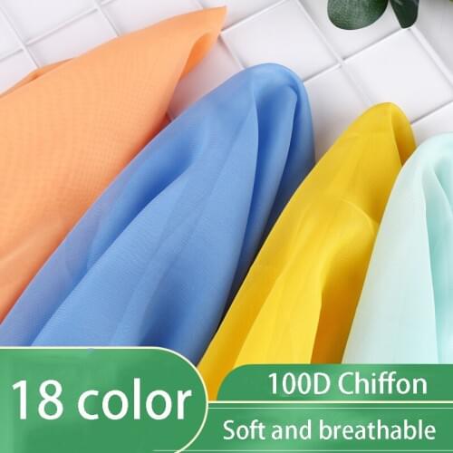 100*150cm Width Chiffon Fabric Soft Fabric For Dress Lining Cloth Material 100d Georgette Fabrics Wedding D30