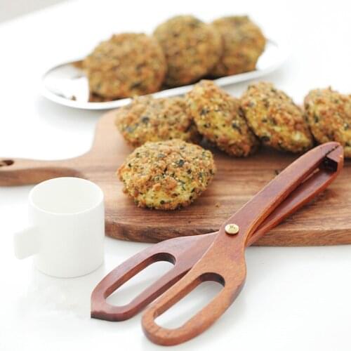 2021 Nan Wooden Tong Kitchen Tongs Nan Wooden Creative Non-slip Cooking Clip Clamp BBQ Salad Tools Grill Kitchen Accessories