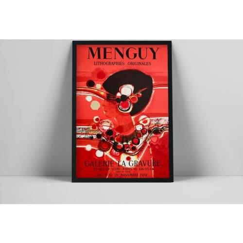 Abstract Graffiti Painting Nordic Wall Canvas Poster Red Color Round Art Surrealism Hanging Painting Living Room Home Decoration